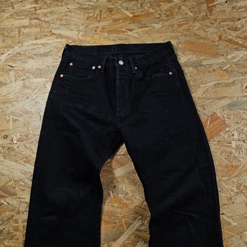 Spodnie Jeansowe LEVIS 501 Czarne Męskie Proste Denim Dżins 32x30