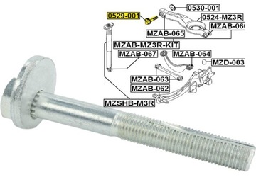 ŚRUBA REGULACJI ZBIEŻNOŚCI TYŁ MAZDA 5 CR 05-10