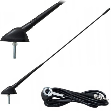 ANTENA SAMOCHODOWA DACHOWA ŁAMANA 47CM PRZEWÓD 190CM REGULOWANA