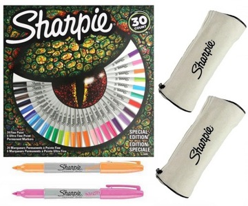 SHARPIE zestaw markerów 30 kolorów LIZARD+ 2X UV