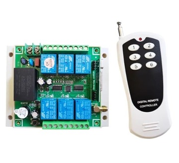 Przekaźnik 6CH z pilotem RF 433Mhz 230V