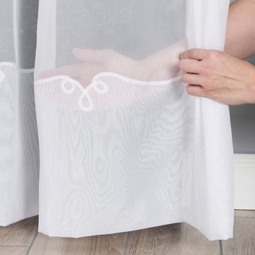 Firanka gotowa z taśmą i wzorem u dołu 800x250 cm