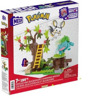БЛОКИ MEGA CONSTRUX 194 шт. ПОКЕМОН ЭМОЛГА И БУЛЬБАЗавр