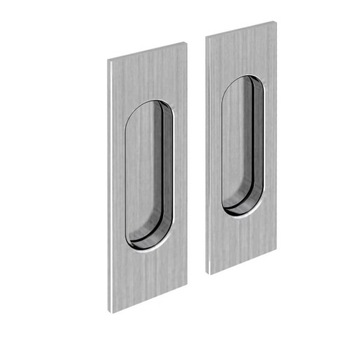 Uchwyty wpuszczane prostokąt 125×33mm, satyna,2szt