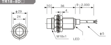 Индуктивный датчик M18 8 мм PNP NO Aotoro
