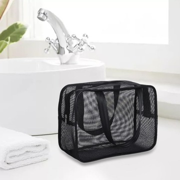 Мужские косметички черные сетчатые дорожные 25x11x16