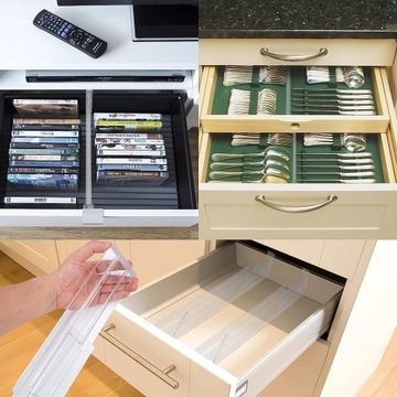 ОРГАНАЙЗЕР ДЛЯ ПЕРЕГОРОДОК ГАРДЕРОБА И ЯЩИКОВ РЕГУЛИРУЕМЫЕ ПЕРЕГОРОДКИ ДЛЯ КУХНИ 8 ШТ.