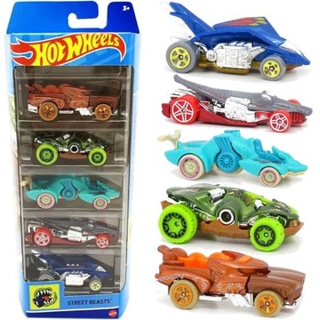 HOT WHEELS STREET BEASTS ZESTAW AUTEK 5-PAK HFV91