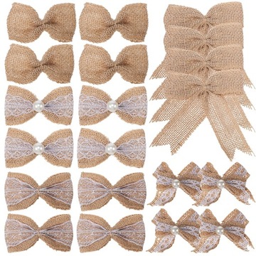 Джутовые бантики для рукоделия 20 шт.