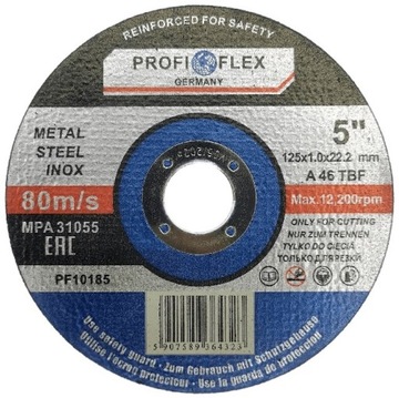 10 шт. СТАЛЬНЫЕ ДИСКИ ДЛЯ РЕЗКИ МЕТАЛЛА 125x1x22,2