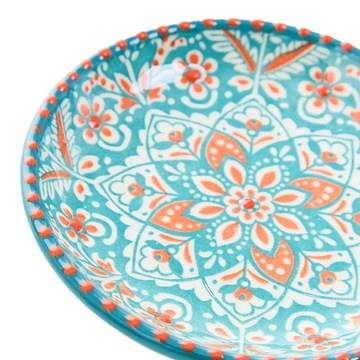 САНДОС Тарелка бирюза и оранжевый 13 см HOMLA