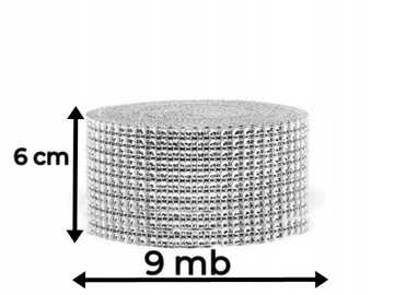 АЛМАЗНАЯ ЛЕНТА СЕРЕБРЯНЫЙ РЕМЕНЬ ЦИРКОНИЙНЫЕ СТРУИ 6 см