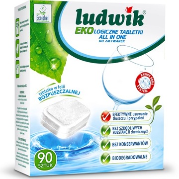 Tabletki eko do zmywarki LUDWIK Ekologiczne 90 szt Bio All In 1 do naczyń