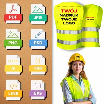 Светоотражающий жилет с напечатанным логотипом OHS ROAD WIZARD ONLINE