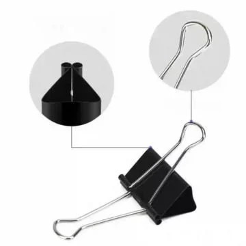 Большие ручки CLIPS селедка OFFICE 51мм 12 шт. Чайка/Квадрат ЧЕРНЫЕ