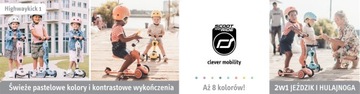 SCOOTANDRIDE Highwaykick 1 2w1 Jeździk i hulajnoga 1-5 lat Peach