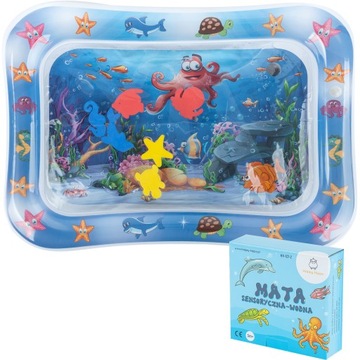 Mata sensoryczna wodna edukacyjna dla niemowlaka duża 50 x 66 cm