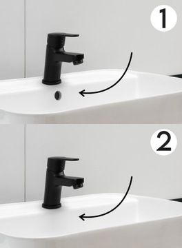 ZESTAW BATERIA UMYWALKOWA STOJĄCA WYSOKA CZARNY KRAN KOREK KLIK KLAK loft