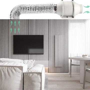 АЛЮМИНИЕВЫЙ ГИБКИЙ ШЛАНГ 2 М, ВЕНТИЛЯЦИОННЫЙ ШЛАНГ, ШЛАНГ ВЫХЛОТНОГО ВОЗДУХА