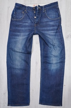 RIVER ISLAND STREIGHT JEANSY spodnie męskie granatowe PREMIUM 32/30 pas 84