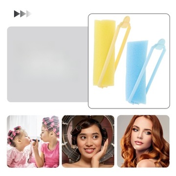 JEDWABNE WAŁKI DO CZARNYCH WŁOSÓW GĄBKA LOKÓWKA MODELUJĄCA 24 SZT.