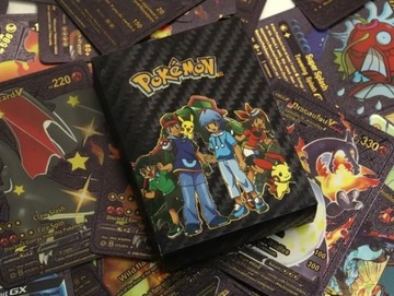 Карты POKEMON 3в1, 165 шт., мега-набор золото, черный, серебряный