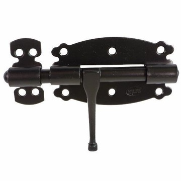 Zasuwa meblowa drzwiowa DUŻA czarna kuta 484-80mm