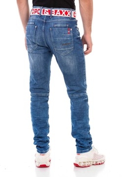 SPODNIE JEANS MĘSKIE CIPO BAXX SLIM FIT PRZETARCIA