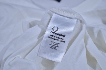 FRED PERRY Logowana Biała Koszulka Męska / M