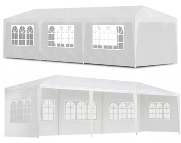 PAWILON NAMIOT OGRODOWY CATERINGOWY 3x9m + 8 ŚCIANEK BIAŁY