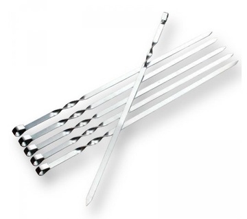SZPIKULCE SZPIKI SZAMPURY DO SZASZŁYKÓW MIĘSA NA GRILL 12SZT 60cm NIERDZEWN