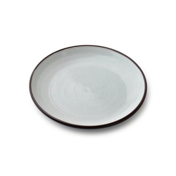 TALERZ DESEROWY OKRĄGŁY PŁASKI CERAMICZNY SZARY 21cm