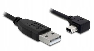 Przewód Kabel USB A - mini USB 0.5m kątowy boczny