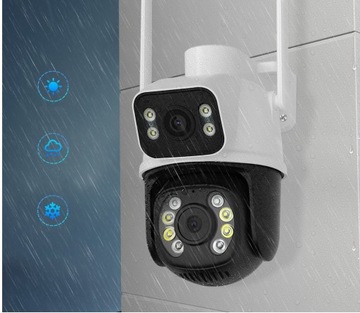 ДВОЙНАЯ ВРАЩАЮЩАЯСЯ НАРУЖНАЯ IP-КАМЕРА WIFI 6MPX