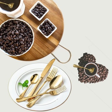 НАБОР СТОЛОВЫХ ПРИБОРОВ ЗОЛОТОЙ НАБОР НОЖЕЙ ВИЛОК С ПОДСТАВКОЙ 24 ПРЕДМЕТА НА 6 ЧЕЛОВЕК