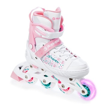 Роликовые коньки 3в1 регулируемые RAVEN Rosi 35-39 LED