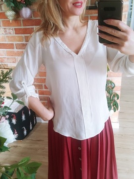 Zara Basic koszula bluzka elegancka ekri r. L