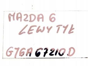 25/17 MAZDA 6 SVAZEK DVEŘE LEVÝ ZADNÍ GJ6F67210D