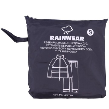 КУРТКА БРЮКИ ДОЖДЕВОГО КОСТЮМА ЧЕРНЫЕ S