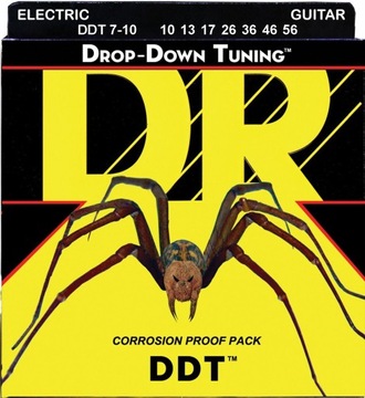DR DDT 7/10-56 Struny Do Gitary Elektrycznej 7 Strunowej + KOSTKA