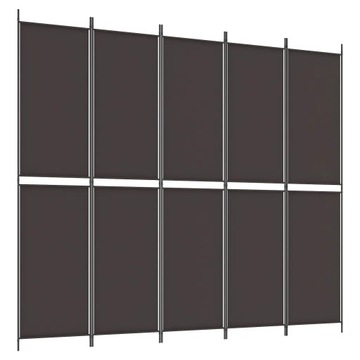 PARAWAN POKOJOWY DEKORACYJNY ŚCIANKA KOTARA 5-PANELOWY 250x220 cm BRĄZOWY