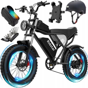 pojazdy elektryczny Ridstar Q20 Męski/Damski 1000W MTB Gruba Opona + Kask