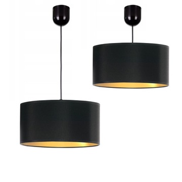 LAMPA WISZĄCA SUFITOWA ABAŻUR WALEC ZWIS DUŻA 30CM LED E27 ZŁOTY