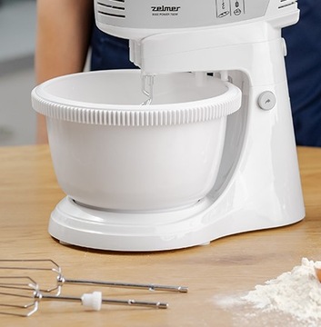 ZHM 2459S РУЧНОЙ МИКСЕР С ЧАШЕЙ 700ВТ БЕЛЫЙ КУХОННЫЙ ПРОЦЕССОР НА 4 КОНЦА