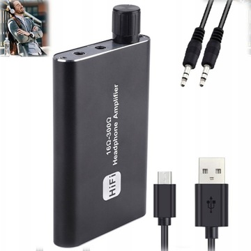 WZMACNIACZ SŁUCHAWKOWY HI-FI 3,5MM MINI-JACK CZARNY