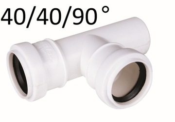 Trójnik kanalizacyjny PP fi 40/40 x 90 st. AQUER