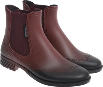 КОРОТКИЕ РЕЗИНОВЫЕ БОТИНКИ ЖЕНСКИЕ, бордовый 38