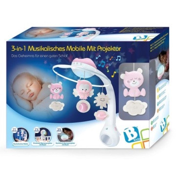 КАРУСЕЛЬНЫЙ ПРОЕКТОР 3В1 ДЛЯ РОЗОВОЙ КРОВАТИ B-KIDS