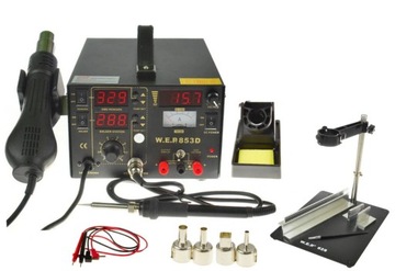 Stacja Lutownicza WEP 853DZasilacz +Uchwyt do PCB