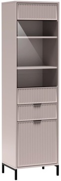 Wysoka Witryna szafka do salonu Eleganzo 54,5 cm kaszmir mat MDF ryfle